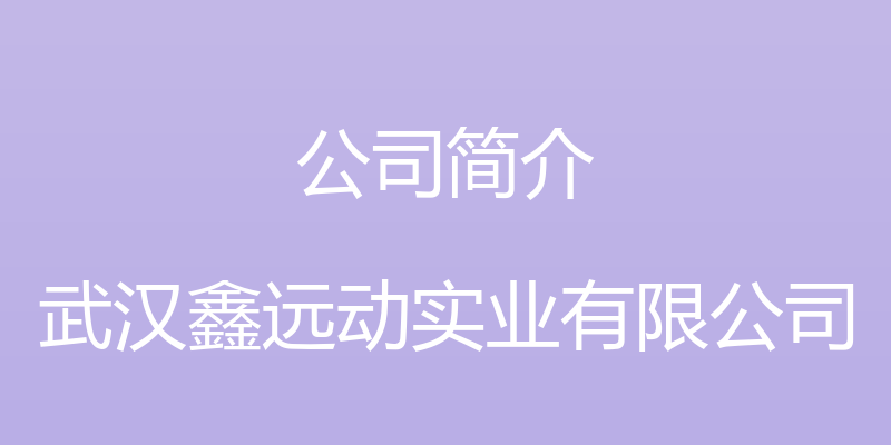 公司简介 - 武汉鑫远动实业有限公司