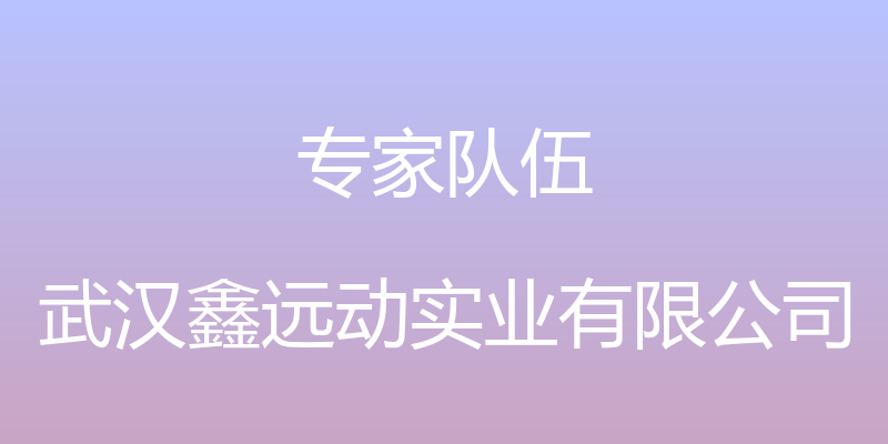 专家队伍 - 武汉鑫远动实业有限公司