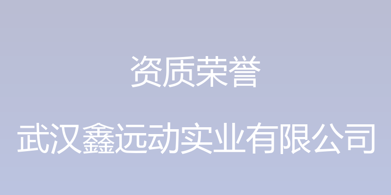 资质荣誉 - 武汉鑫远动实业有限公司